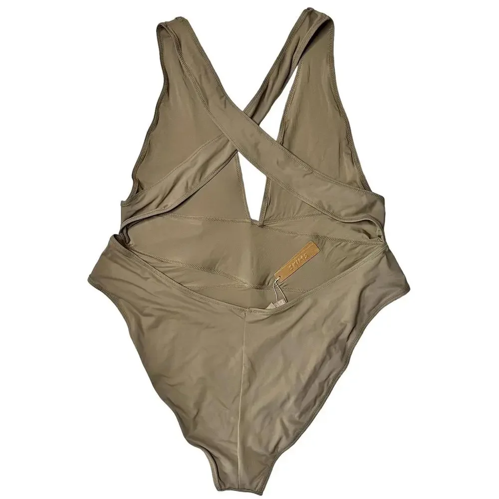 NWT Skims Swim Cut Out Plunge Monokini Swimsuit Desert Women’s 4X